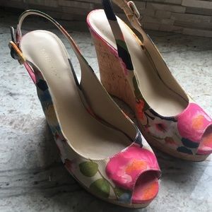 Nine West floral sling backs